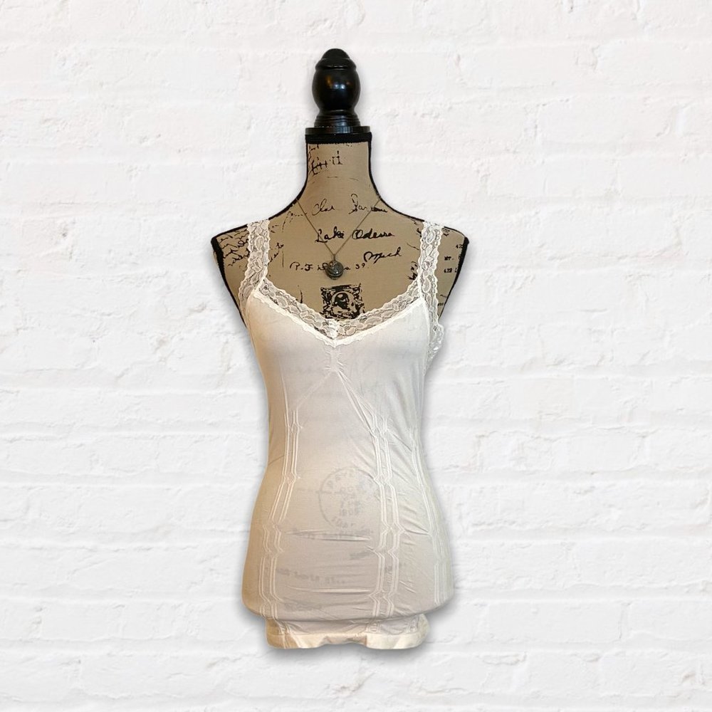 Elena Gilbert White Corset Lace Trim Cami ALT - Picture 4 of 7